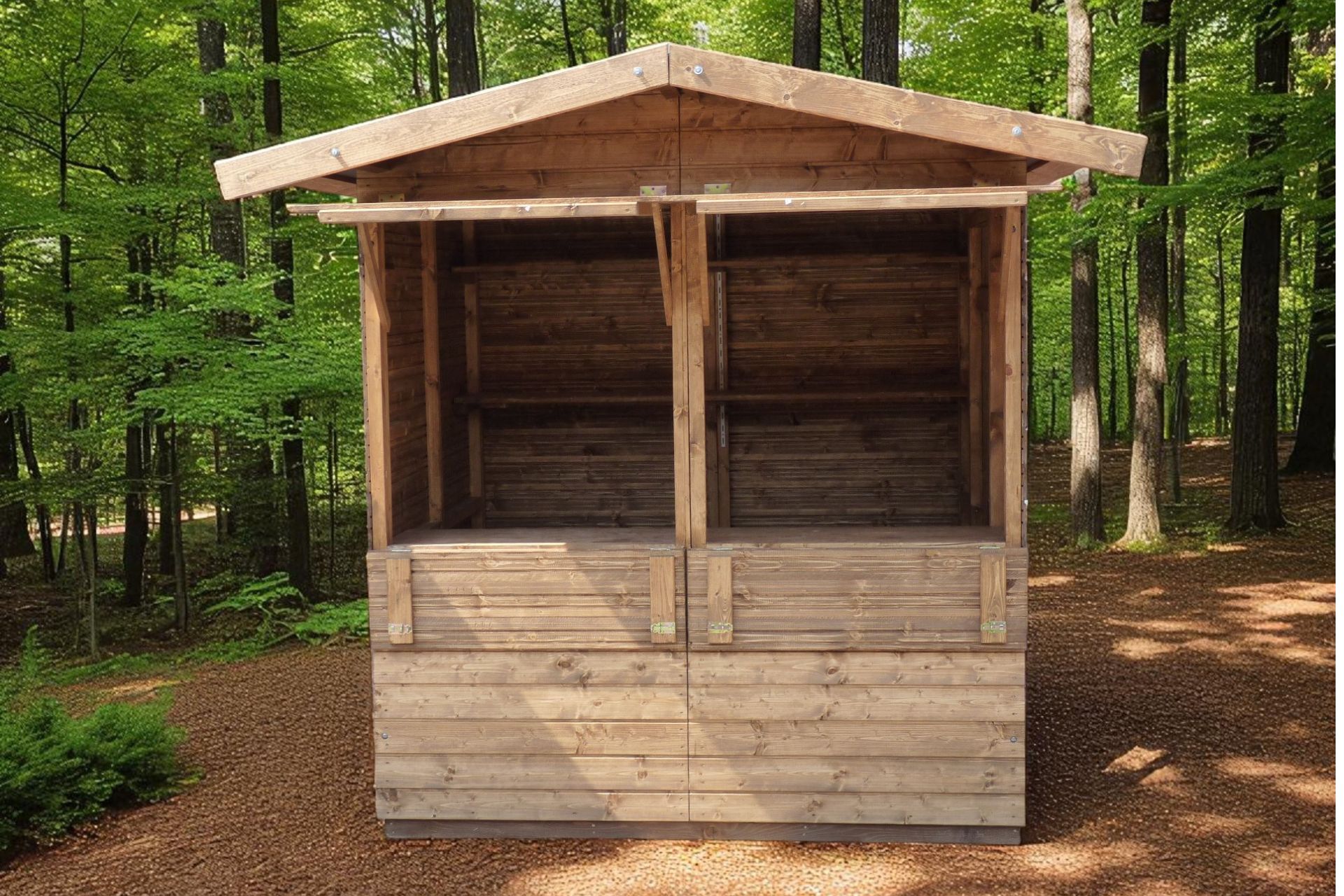 Verkaufsstand 2m x 1,80 m  zwei Fenster- anfertigen lassen bei Markthuetten- Shop