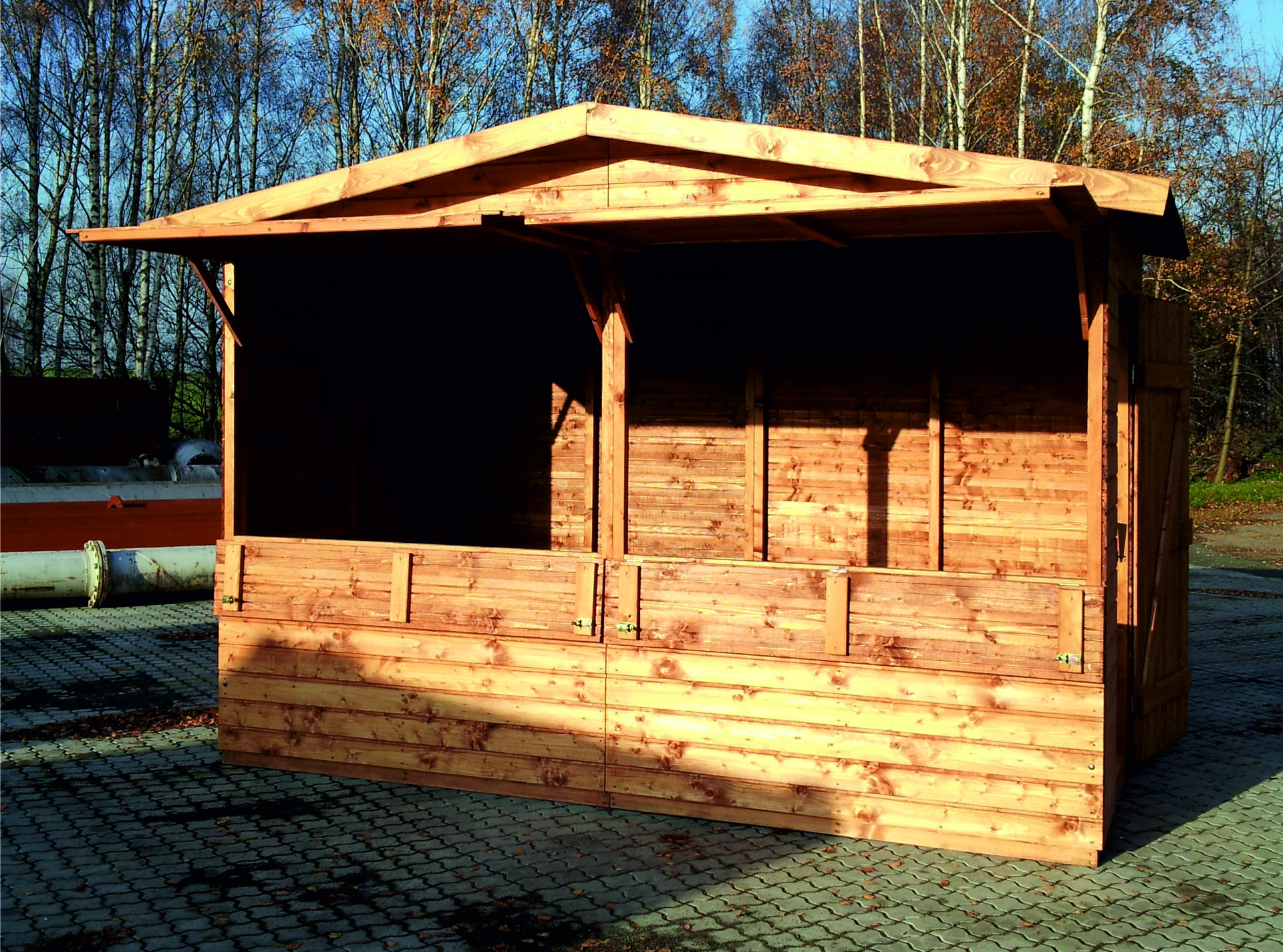 3,50m Holzhuette mit 2 Verkaufsoeffnungen- kaufen bei eventTime, Markthuetten- Shop 3,50m Holzhuette mit 2 Verkaufsoeffnungen- kaufen bei eventTime, Markthuetten- Shop