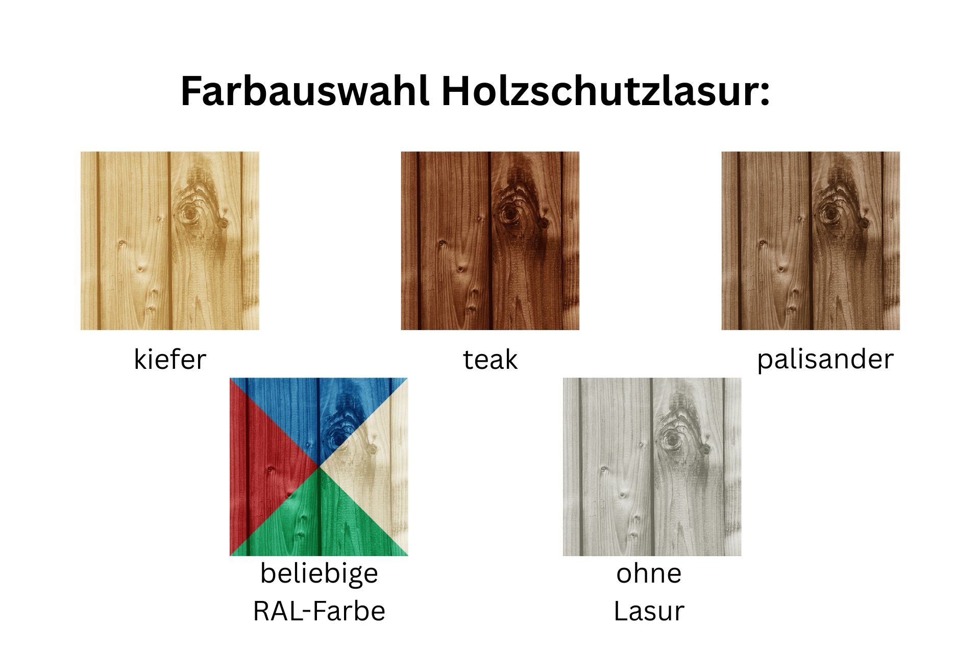 Farbauswahl-Holzschutzlasur für Markthuetten