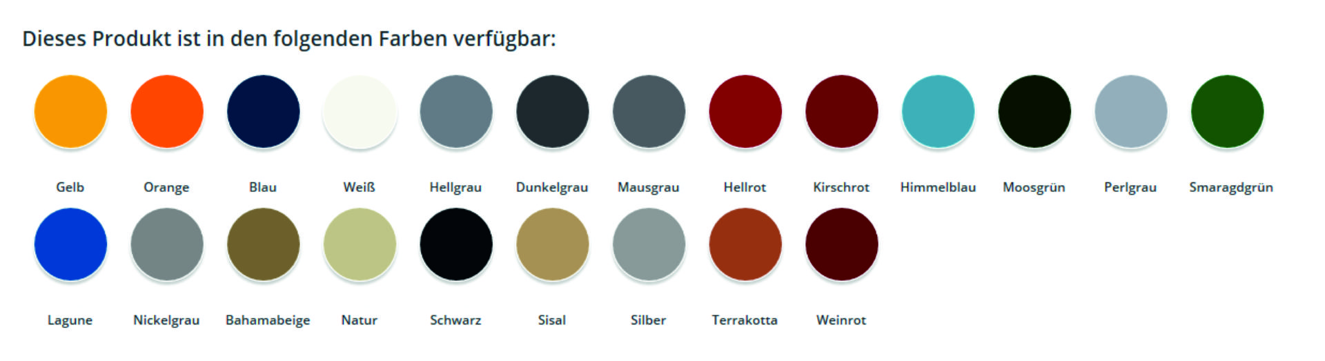 Verschiedene Farben zur Wahl fuer das Marktstanddach im Markthuetten- Shop