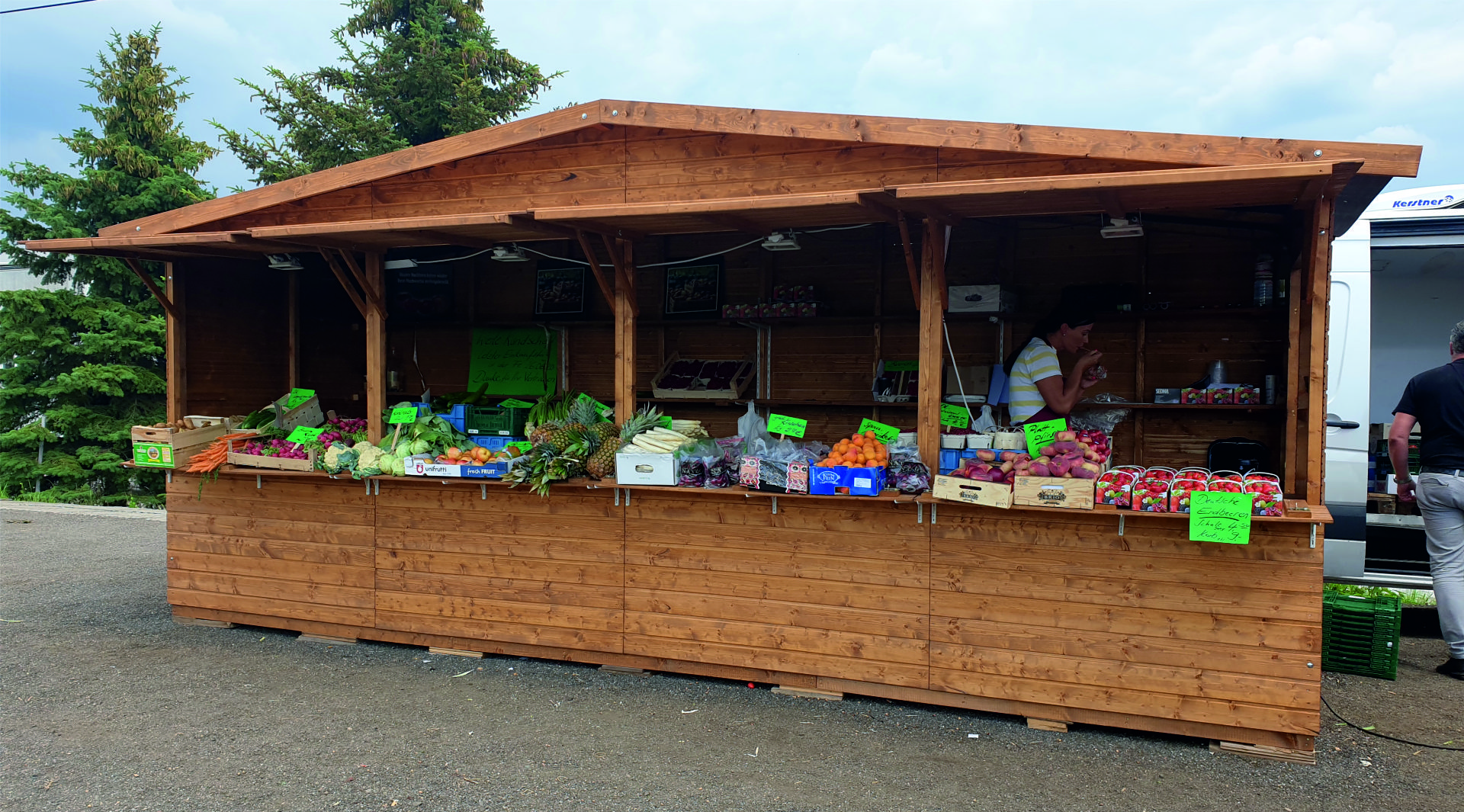 Verkaufshuette als Obststand- Markthuetten- Shop der Firma eventTIME