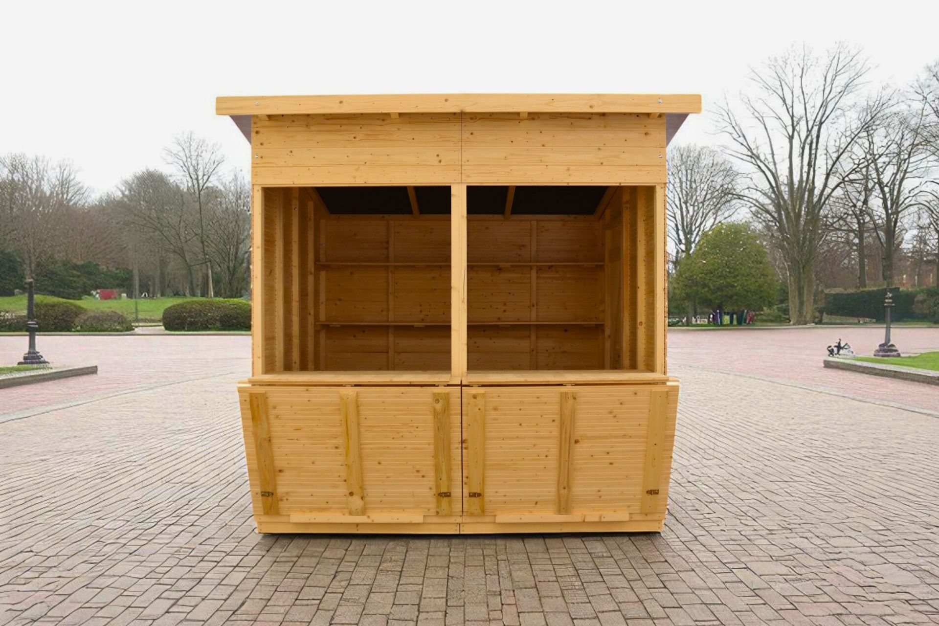 Markthuette 2,50m mit Pultdach